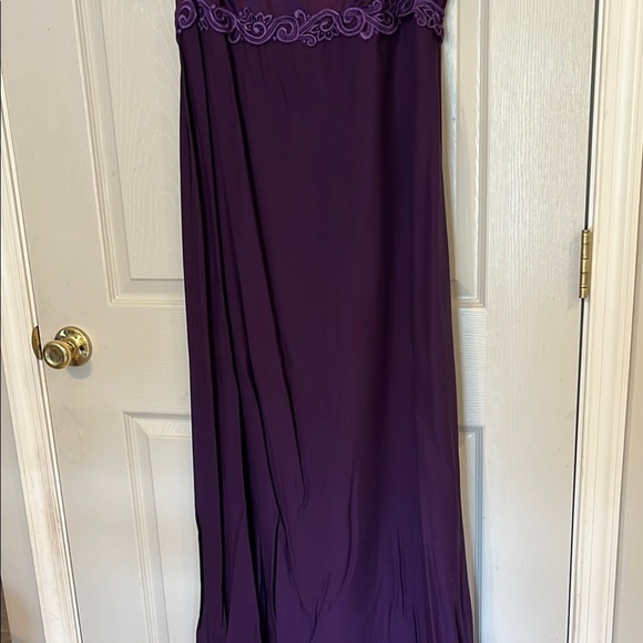 Vintage Elegant Purple Women’s Short Sleeve Maxi Dress Size 16 - Picture 4 of 8